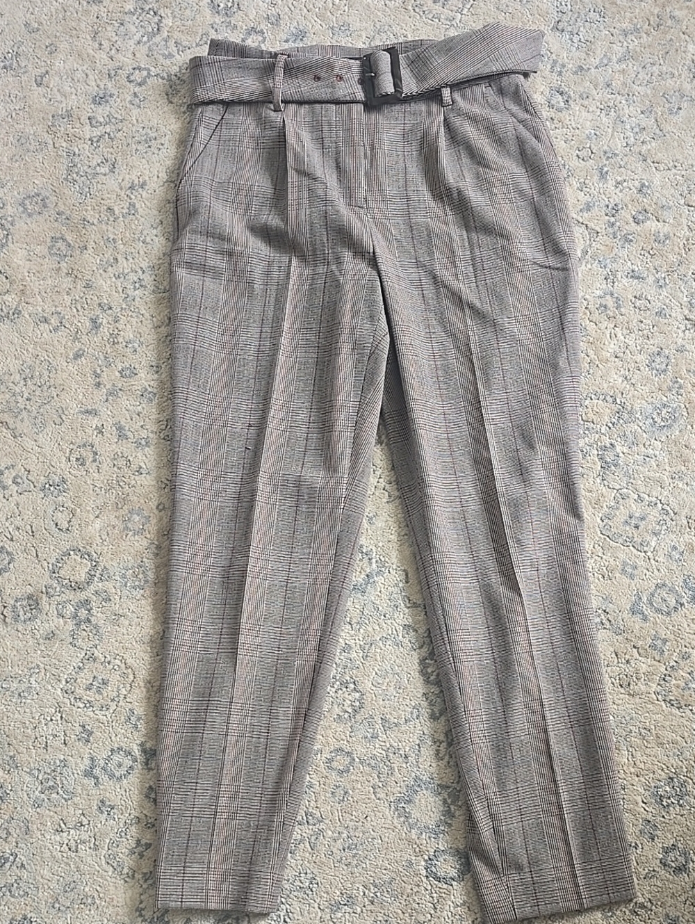 RW&CO. Plaid Women's Dress Pants with Matching Belt